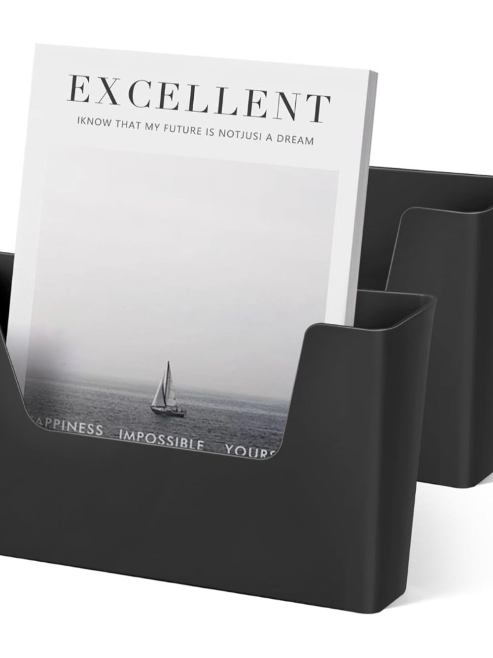 Adhesive File Holder Plastic Document Folder Door No Drilling Mount Mail Magazin - Picture 1 of 5